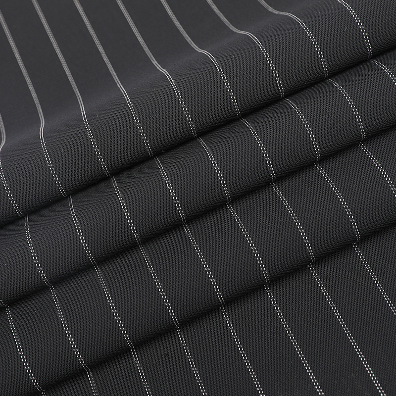 Polyester rayon striped fabric