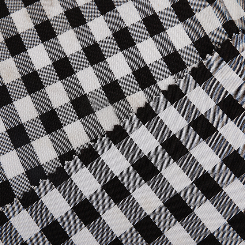 Cationic plaid fabric