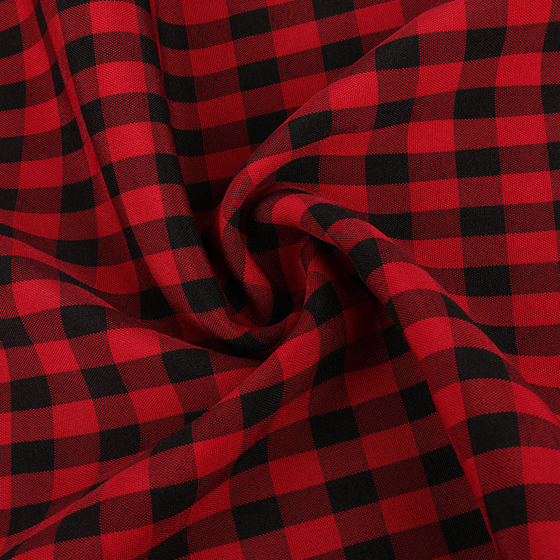 Cationic plaid fabric