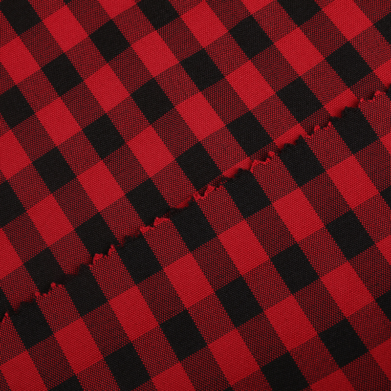 Cationic plaid fabric